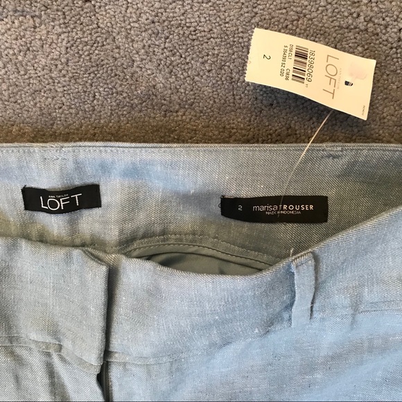 Light Blue Linen Trousers - Picture 2 of 4